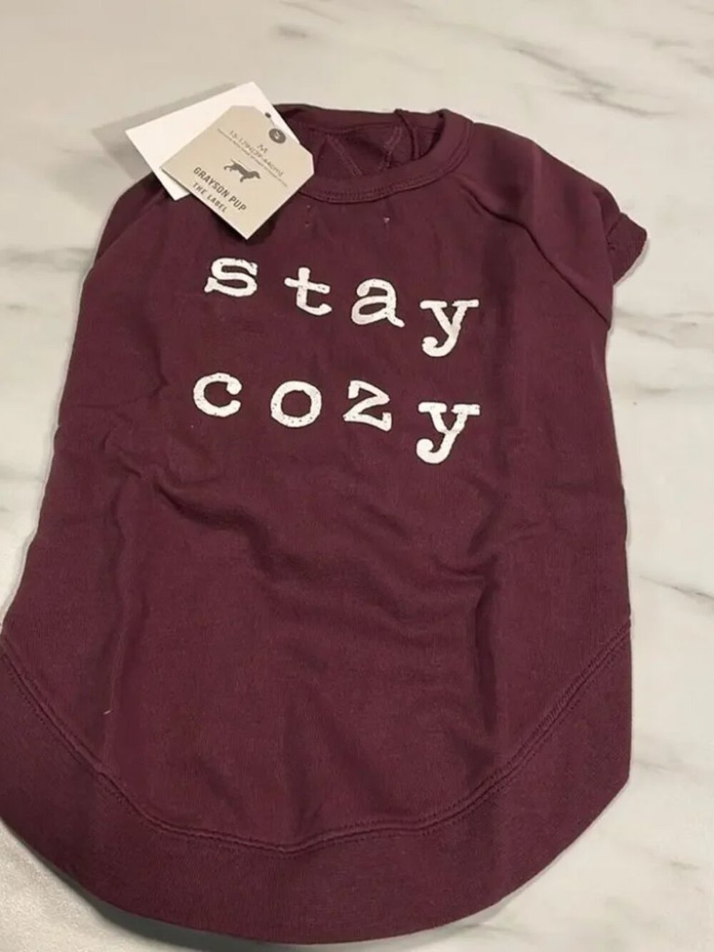 Grayson pup the label stay cozy medium dog sweater nwt